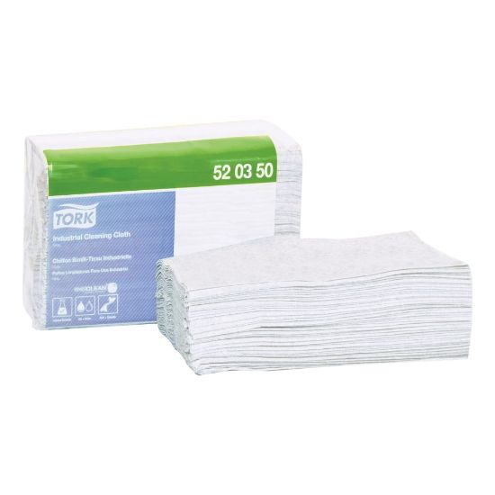 Picture of Tork Industrial 1-Ply Cleaning Cloths, 15-3/16in x 12-5/8in, Gray, 55 Cloths Per Pack, Carton Of 8 Packs