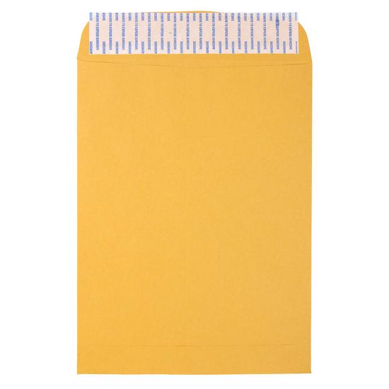 Picture of JAM Paper Open-End Envelopes, 9in x 12in, Peel & Seal Closure, Brown Kraft, Pack Of 500 Envelopes