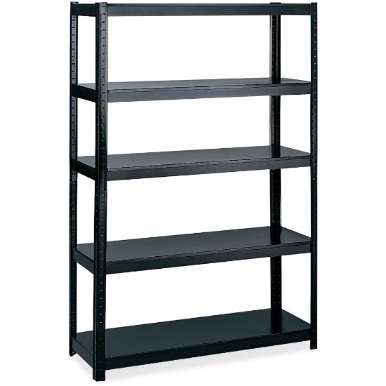 Picture of Safco 48in Wide 24in Deep Boltless Shelving - 5 Compartment(s) - 72in Height x 48in Width x 24in Depth - Floor - Black - Steel - 1Each