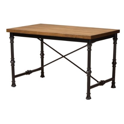 Picture of Baxton Studio Ayaz Cross 48inW Writing Desk, Dark Oak Brown