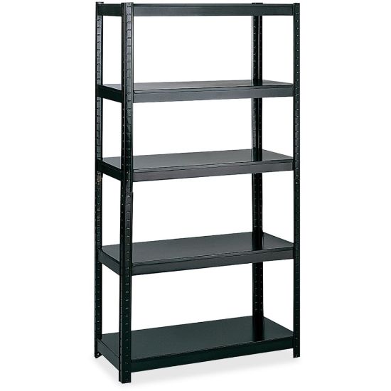 Picture of Safco Boltless Steel Shelving Storage Unit/Wrkbnch - 5 Compartment(s) - 72in Height x 36in Width x 24in Depth - Floor - Black - Steel - 1Each