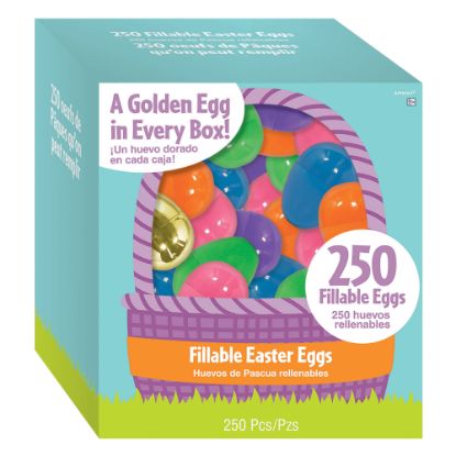 Picture of Amscan Fillable Easter Eggs, 3inH x 2inW x 2inD, Multicolor, Pack Of 250 Eggs