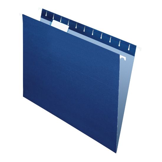 Picture of Office Depot Brand 2-Tone Hanging File Folders, 1/5 Cut, 8 1/2in x 11in, Letter Size, Navy, Box Of 25 Folders