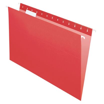 Picture of Office Depot Brand 2-Tone Hanging File Folders, 1/5 Cut, 8 1/2in x 14in, Legal Size, Red, Box Of 25 Folders