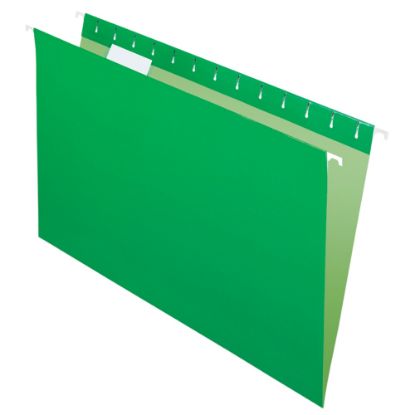 Picture of Office Depot Brand 2-Tone Hanging File Folders, 1/5 Cut, 8 1/2in x 14in, Legal Size, Green, Box Of 25 Folders