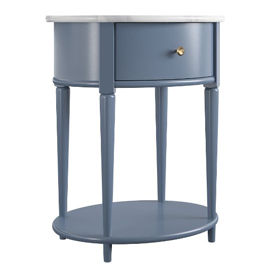 Picture of Ameriwood Home Aurora End Table, 26inH x 21-5/8inW x 17-5/8inD, Blue/Marble