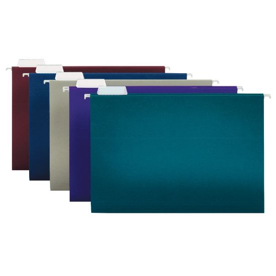 Picture of Office Depot Brand 2-Tone Hanging File Folders, 1/5 Cut, 8 1/2in x 14in, Legal Size, Assorted Colors, Box Of 25 Folders