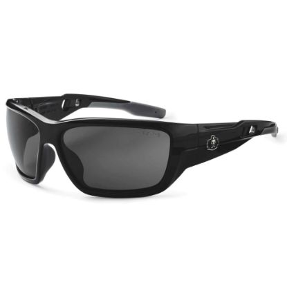 Picture of Ergodyne Skullerz Safety Glasses, Baldr, Anti-Fog, Black Frame, Smoke Lens