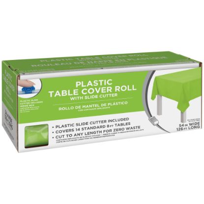 Picture of Amscan Boxed Plastic Table Roll, Kiwi Green, 54in x 126'