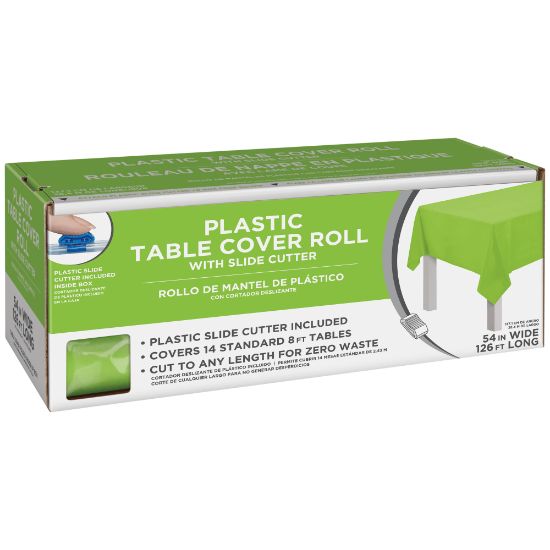 Picture of Amscan Boxed Plastic Table Roll, Kiwi Green, 54in x 126'