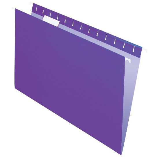 Picture of Office Depot Brand 2-Tone Hanging File Folders, 1/5 Cut, 8 1/2in x 14in, Legal Size, Purple, Box Of 25 Folders