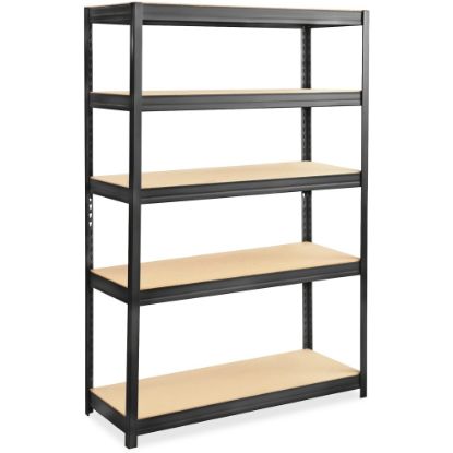 Picture of Safco Boltless Steel/Particleboard Shelving, 5 Shelves, 72inH x 48inW x 18inD, Black