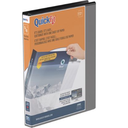 Picture of QuickFit View 3-Ring Binder, 5/8in D-Rings, Black