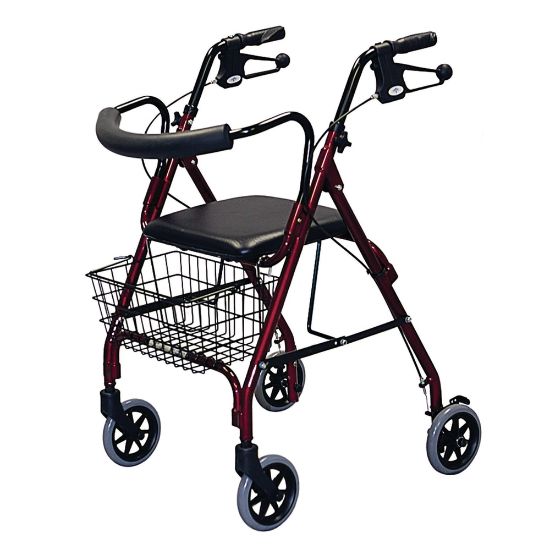 Picture of Medline Guardian Deluxe Rollator, 6in Wheels, Burgundy