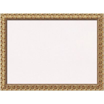 Picture of Amanti Art Florentine Non-Magnetic Cork Bulletin Board, 31in x 23in, White, Gold Wood Frame