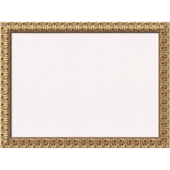 Picture of Amanti Art Florentine Non-Magnetic Cork Bulletin Board, 31in x 23in, White, Gold Wood Frame