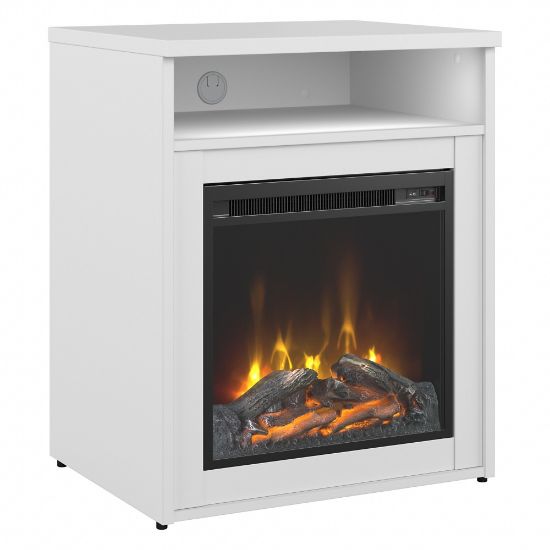 Picture of Bush Business Furniture 400 Series 24inW Electric Fireplace With Shelf, White, Standard Delivery