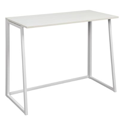 Picture of Office Star Contempo 36inW Tool-less Folding Writing Desk, White Oak/White