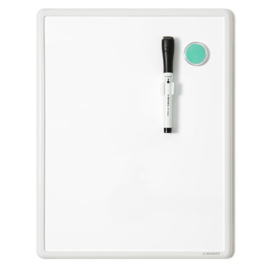 Picture of U Brands Contempo Magnetic Dry-Erase Board, 14in X 11in, White Plastic Frame (252U00-04)