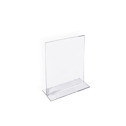 Picture of Azar Displays Double-Foot Acrylic Sign Holders, 6in x 4in, Clear, Pack Of 10