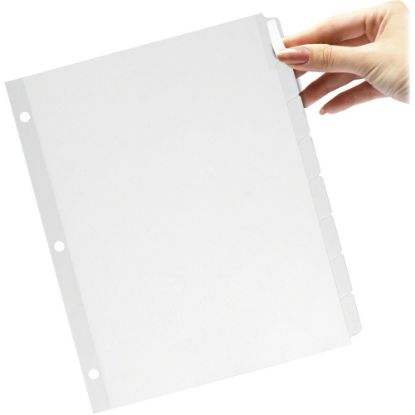 Picture of TOPS Oxford Custom Label Tab Dividers, 8-1/2in x 11in, White, 8 Dividers Per Set, Pack Of 5 Sets