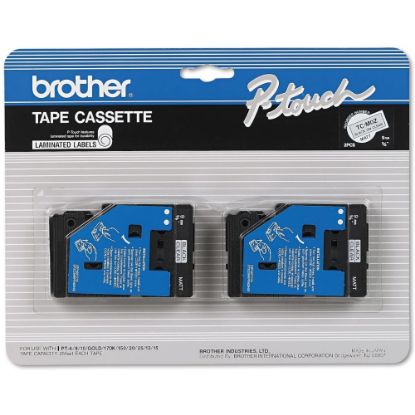 Picture of Brother TCM-OZ Black-On-Clear Matte Tapes, 0.38in x 25ft, Pack Of 2