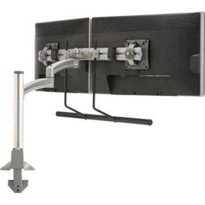 Picture of Chief KONTOUR K2C22HS Desk Mount for Flat Panel Display - Silver, Gray - Height Adjustable - 2 Display(s) Supported - 10in to 24in Screen Support - 30 lb Load Capacity - 75 x 75, 100 x 100 - VESA Mount Compatible - Aluminum