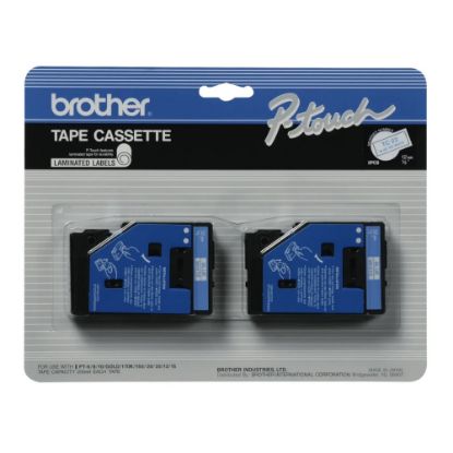 Picture of Brother TC-22 Blue-On-White Tapes, 0.5in x 25ft, Pack Of 2