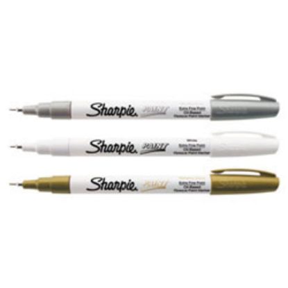 Picture of Sharpie Oil-Based Paint Marker, Extra-Fine Point, White Barrel, White Ink