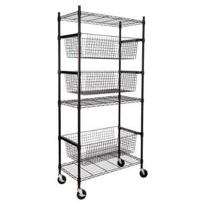 Picture of Honey Can Do Sports Equipment Storage Shelving Unit, 6 Tiers, 74-1/2inH x 18inW x 35-3/4inD, Black