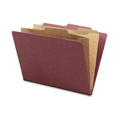 Picture of Nature Saver Classification Folders With Pocket Dividers, Letter Size, 100% Recycled, Red, Box Of 10