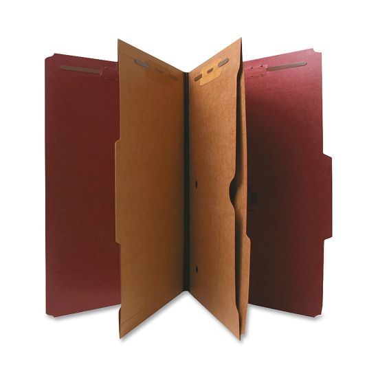 Picture of Nature Saver Classification Folders With Pocket Dividers, Legal Size, 75% Recycled, Red, Box Of 10