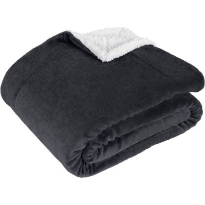 Picture of Sedona House Westinghouse Plush Sherpa Throw, 60in x 70in, Gray