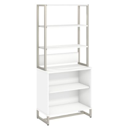 Picture of Bush Business Furniture Method 68inH Bookcase With Hutch, White, Standard Delivery