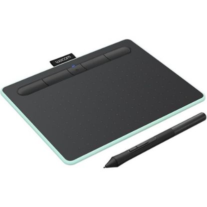 Picture of Wacom Intuos Wireless Graphics Drawing Tablet for Mac, PC, Chromebook & Android (small) with Software Included - Black with Pistachio accent - Graphics Tablet - 5.98in x 3.74in - 2540 lpi Wired/Wireless - Bluetooth