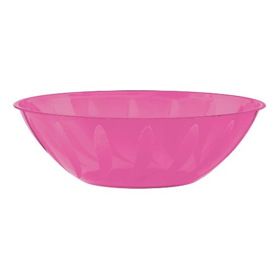 Picture of Amscan 10-Quart Plastic Bowls, 5in x 14-1/2in, Bright Pink, Set Of 3 Bowls