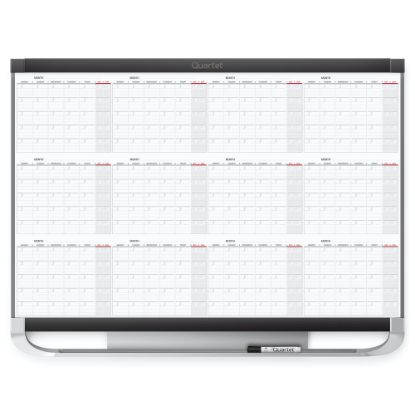 Picture of Quartet Prestige 2 Magnetic Dry-Erase 12 Month Calendar Board, 36in x 24in, Total Erase Surface