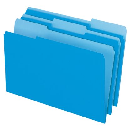 Picture of Office Depot Brand 2-Tone File Folders, 1/3 Cut, Legal Size, Blue, Pack Of 100