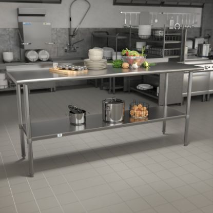 Picture of Flash Furniture Stainless Steel Prep And Work Table, 36inH x 72inW x 30inD, Silver