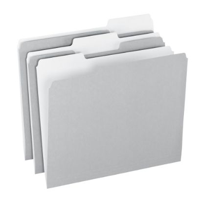 Picture of Office Depot Brand 2-Tone File Folders, 1/3 Cut, Letter Size, Gray, Box Of 100