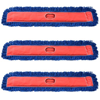 Picture of Alpine Microfiber Dust/Dry Mop Replacement Heads, 36in, Blue, Pack Of 3 Heads