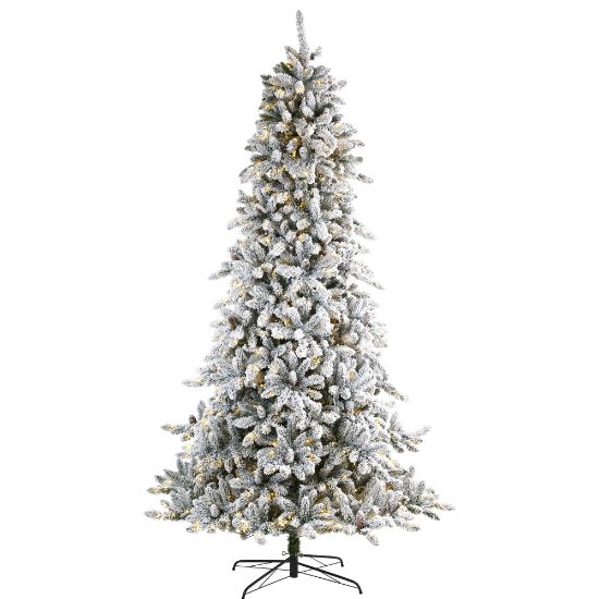 Picture of Nearly Natural Flocked Livingston Fir Artificial Christmas Tree, 9'