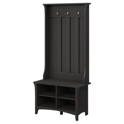 Picture of Bush Furniture Salinas Hall Tree With Storage Bench, Vintage Black, Standard Delivery