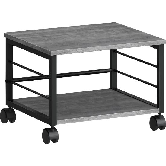 Picture of Lorell Underdesk Mobile Machine Stand - 150 lb Load Capacity - 13.2in Height x 18.7in Width x 15.7in Depth - Desk - Powder Coated - Metal, Laminate, Polyvinyl Chloride (PVC) - Charcoal, Black