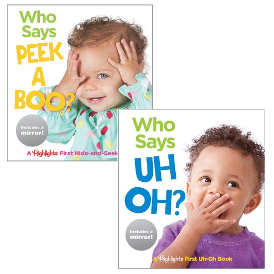 Picture of Highlights Who Says Peekaboo? And Who Says Uh Oh? Board Books, Set Of 2 Books