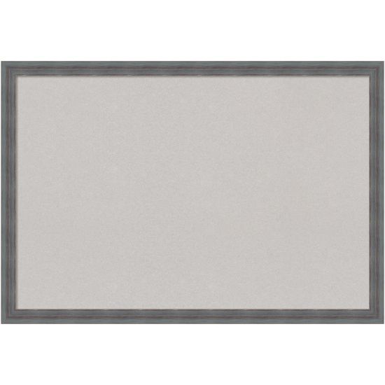 Picture of Amanti Art Dixie Non-Magnetic Cork Bulletin Board, 38in x 26in, Gray, Blue Gray Wood Frame