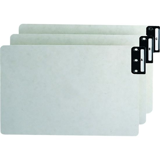 Picture of Smead Pressboard End-Tab Guides, A-Z, Vertical, 9 1/2in x 15 3/4in, 100% Recycled, Gopher Green, Pack Of 25