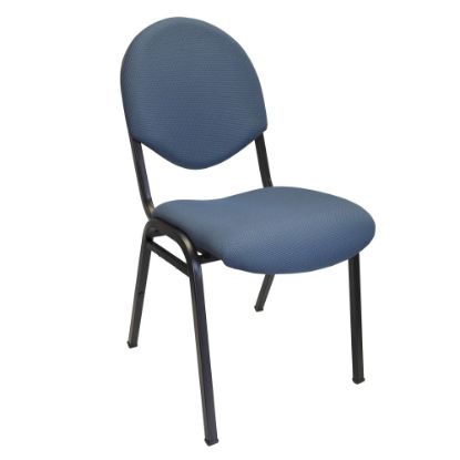 Picture of Office-Stor PLUS Banquet Padded Fabric Seat, Fabric Back Stacking Chair, 16in Seat Width, Blue Seat/Blue Frame, Quantity: 1