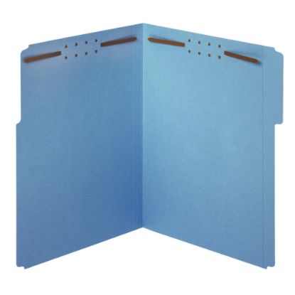 Picture of Office Depot Brand Color Fastener File Folders, Letter Size, Blue, Pack Of 50 Folders