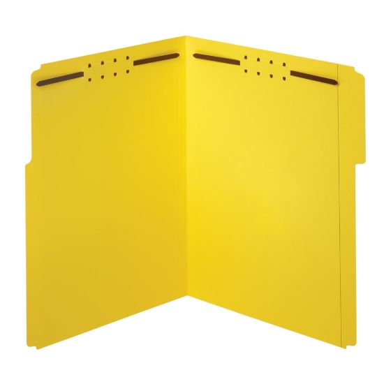 Picture of Office Depot Brand Color Fastener File Folders, 8 1/2in x 11in, Letter, Yellow, Box of 50